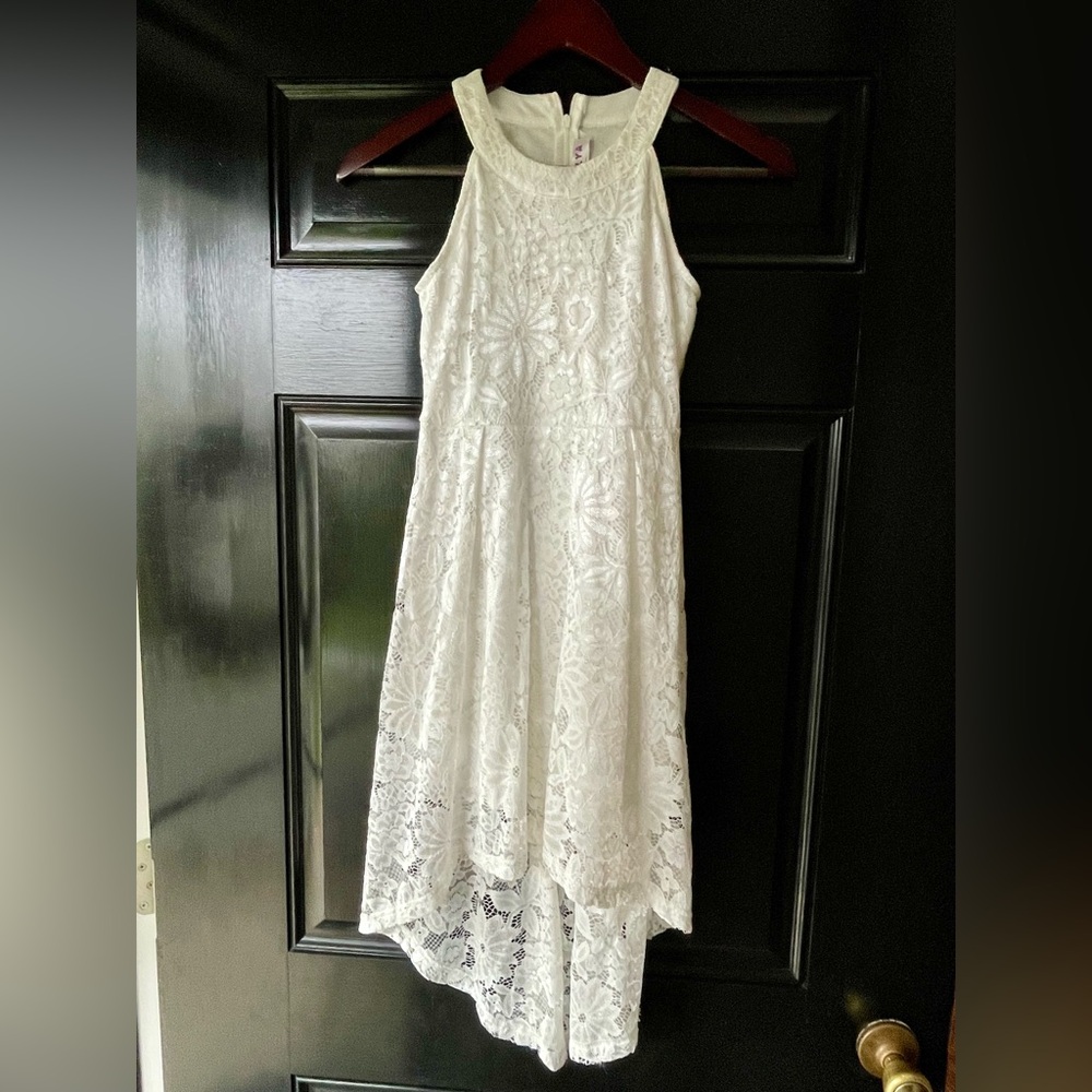 Elegant White Lace Dress for Girls